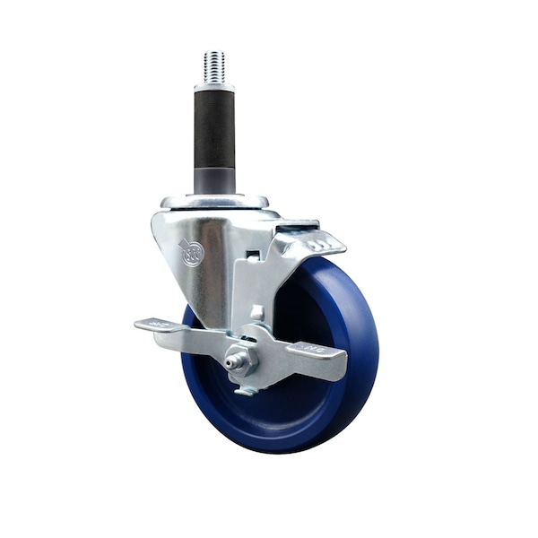 4'' SS Solid Poly Swivel 1'' Expanding Stem Caster with Brake
